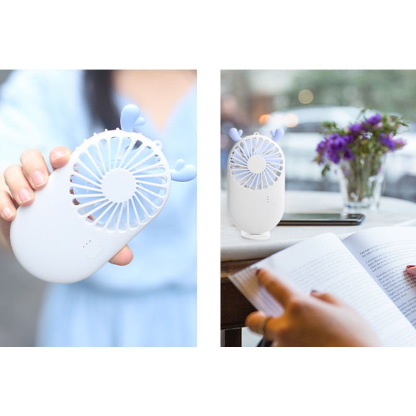 Quạt Mini cầm Tay Tích Điện 3 Chế Độ Quạ Tích Điện Cầm Tay Có Đế để bàn
