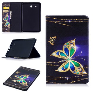 Bao da PU họa tiết dễ thương có ngăn đựng thẻ cho Samsung Galaxy Tab E 9.6 T560