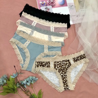 Quần lót nữ thun lạnh viền ren, dễ thương, nữ tính mặc mát, thoải mái hàng hiệu cao cấp VS Pink-Đồ lót xuất khẩu QL04