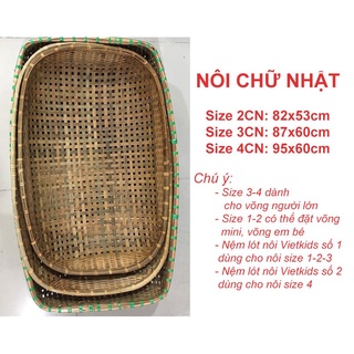Nôi tre hun khói cho bé hình chữ nhật nhiều size