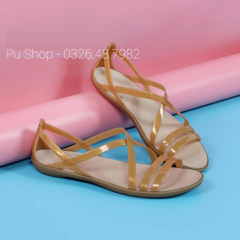 [Quảng Châu] Giày Sandal Nữ Quai Chéo Đế Bệt - Giày Xăng Đan Nữ Đế Bệt Cross Isabella Strappy