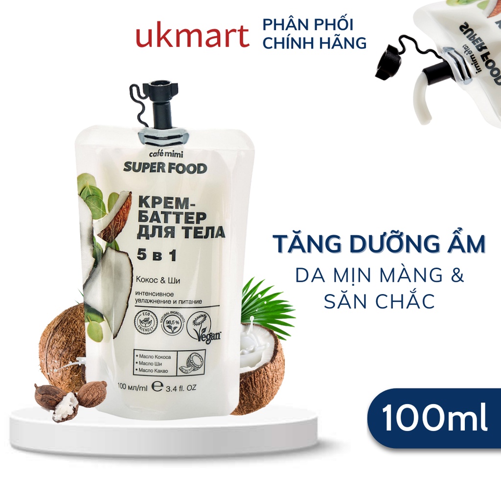 Kem Dưỡng Ẩm Và Nuôi Dưỡng Da Toàn Thân CAFÉ MIMI Coconut &amp; Shea, Macadamia &amp; Oregano 100ml