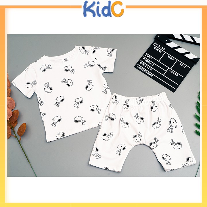 Đồ Bộ Bé Trai Bé Gái Vải Cotton 4C 100%, Bộ Cộc Tay Cho Bé Mặc Nhà, Bộ Quần Áo Trẻ Em Snoopy Đáng Yêu Mùa Hè