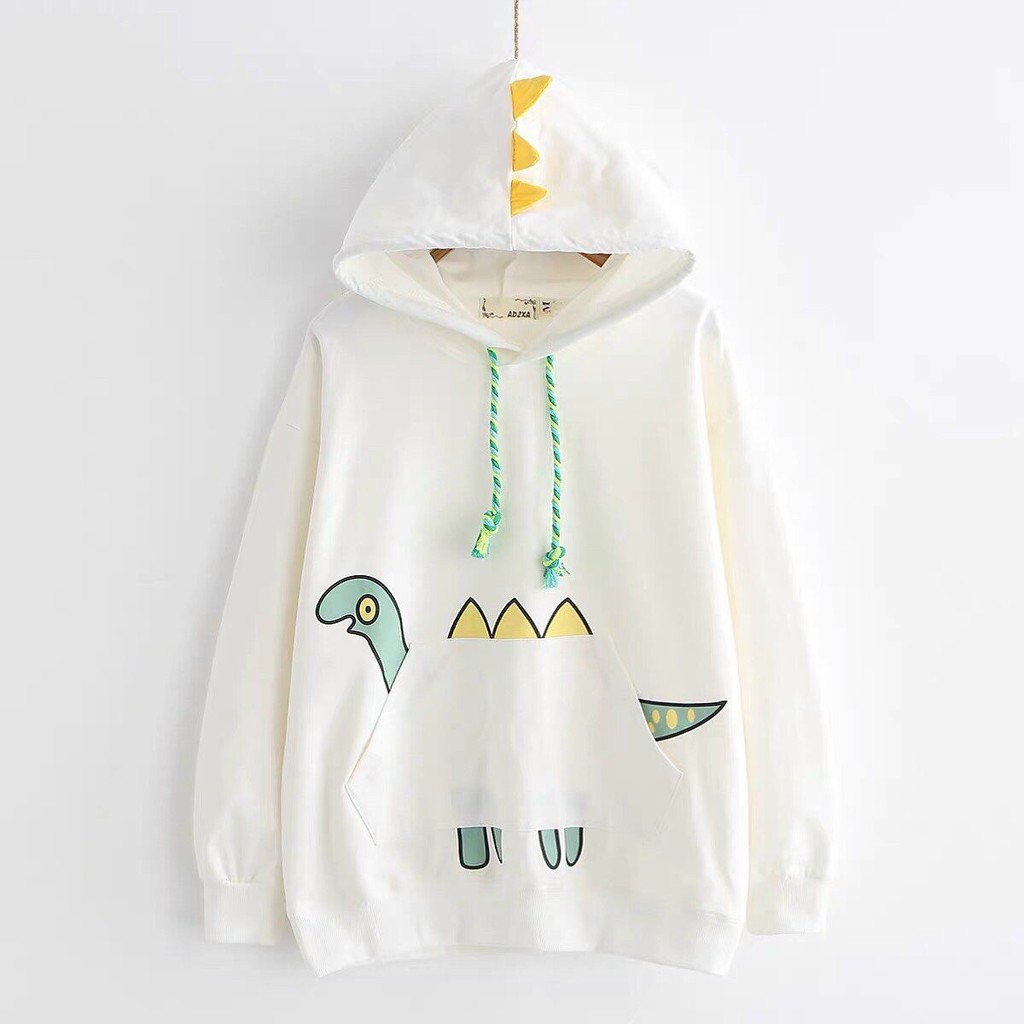 ÁO KHOÁC HOODIE KHỦNG LONG CUTE PHÔ MAI QUE Unisex hoodies nam nữ AO HOODIE FREE SIZE DƯỚI 60KG