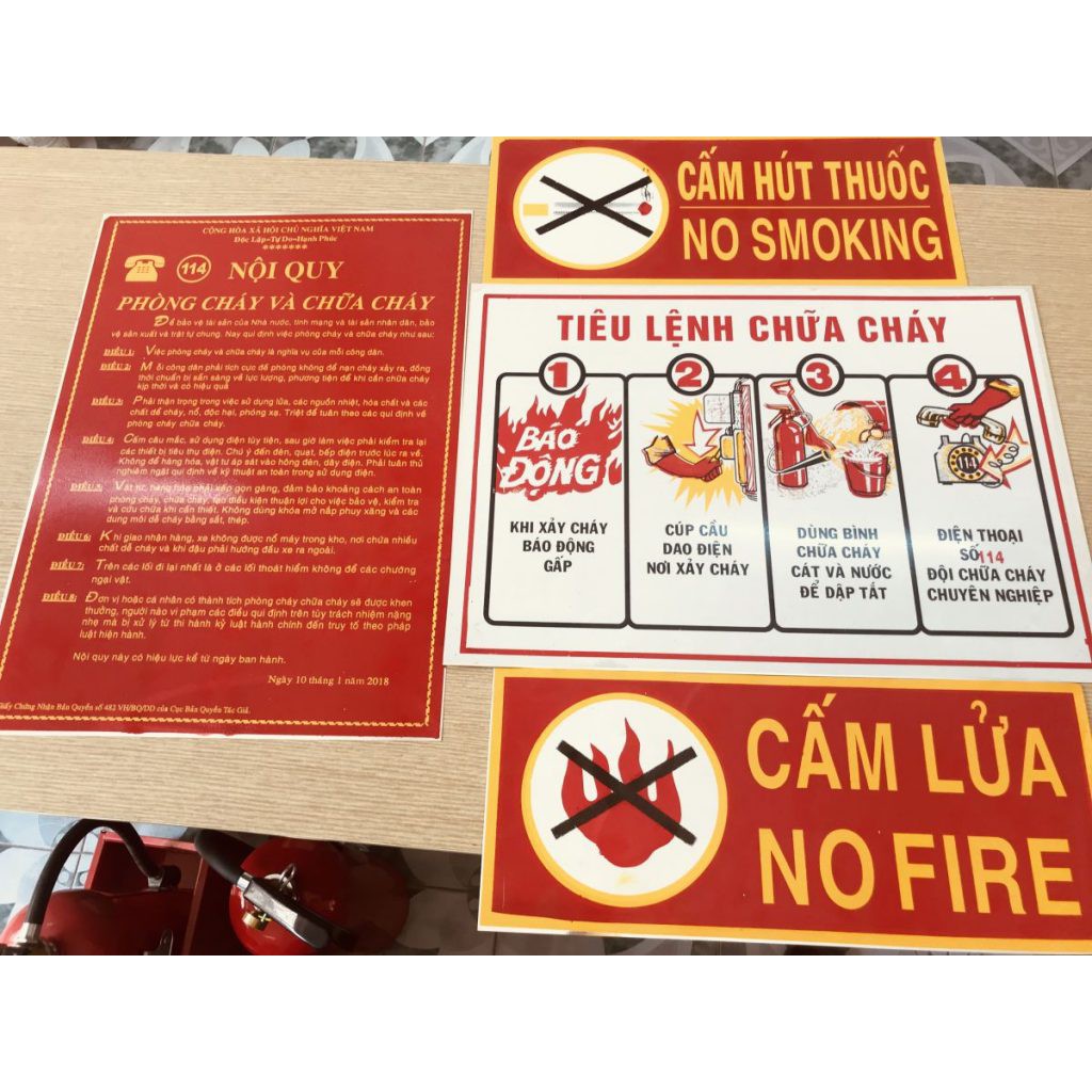 Bộ nội quy tiêu lệnh - Cấm lửa - Cấm hút thuốc - phòng cháy chữa cháy