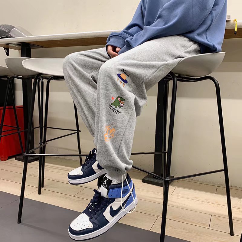 Quần jogger cotton ống rộng phong cách Hàn Quốc thời trang S-3XL