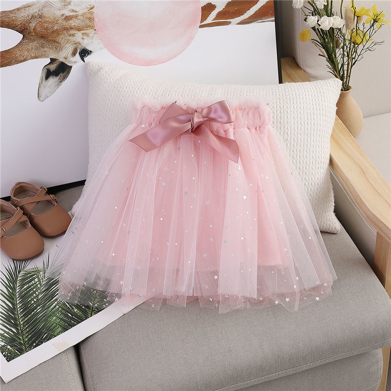 Chân Váy Lưới Ngắn Phong Cách Phương Tây Kiểu Mới Dành Cho Bé Gái