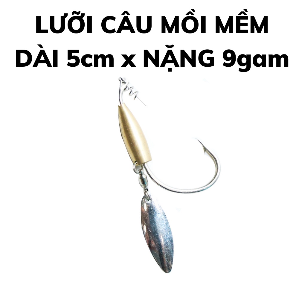 Lưỡi câu cá lóc cao cấp ar15 size 3 nặng 9g, lưỡi câu mồi mềm nff câu lure cá lóc chẽm hiệu quả nhất