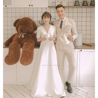 Đầm maxi phi cổ tim xẻ tà 600.000 ₫