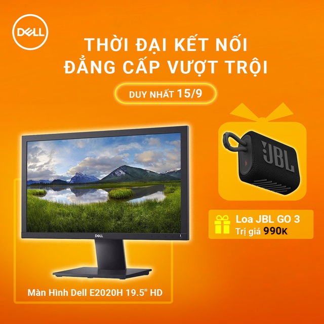 [Mã ELMALL300K giảm 5% đơn 500K] Màn Hình Dell E2020H 19.5" HD+ 1600X900 TN 5ms 60Hz VGA DP LED Đen (2TMV12)