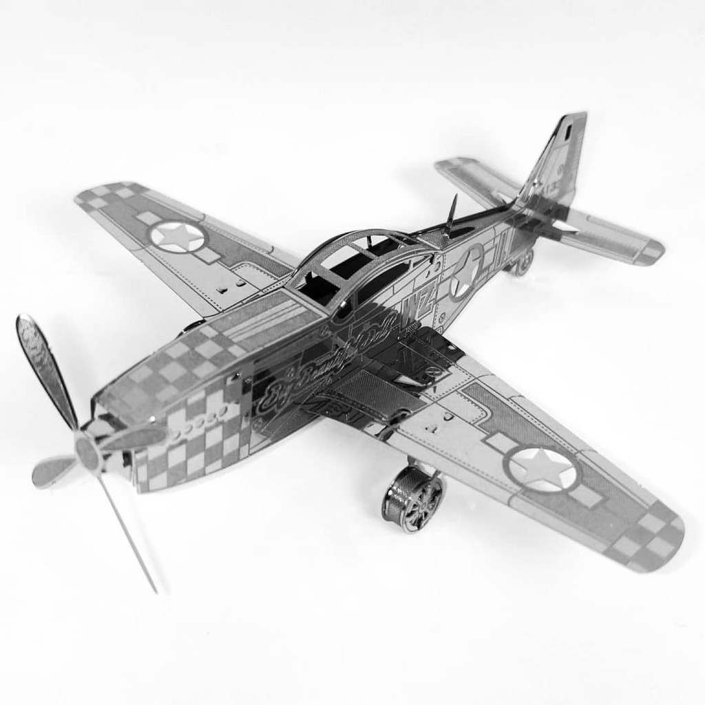 Mô Hình Lắp Ghép 3D Kim Loại Tự Ráp Máy Bay Tiêm Kích P-51 Mustang - Chưa Lắp