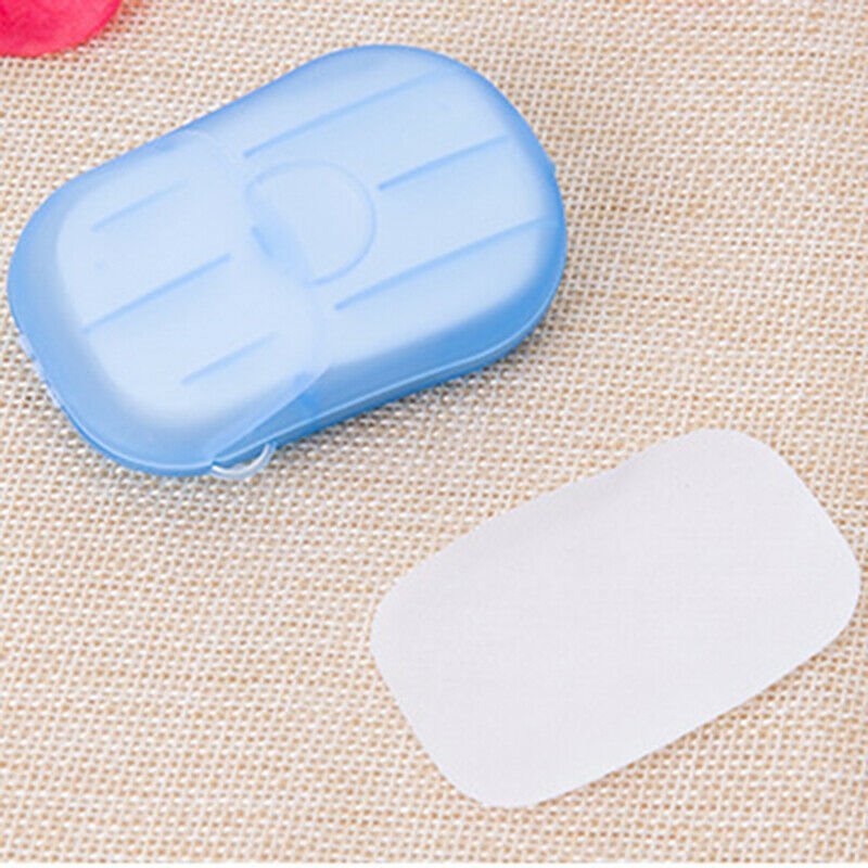 Hộp 20 tờ xà phòng giấy dùng một lần tiện lợi để mang đi du lịch màu sắc ngẫu nhiên