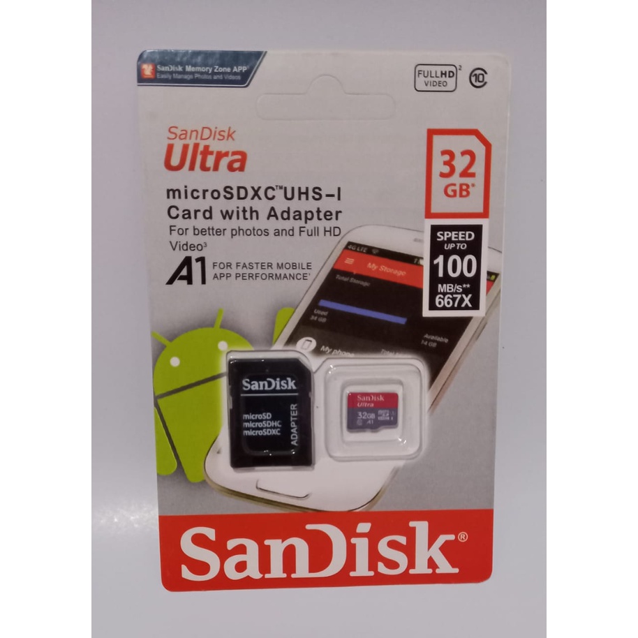 Máy chơi game sandisk Micro sd ultra 32GB 100 mbps / lớp 10