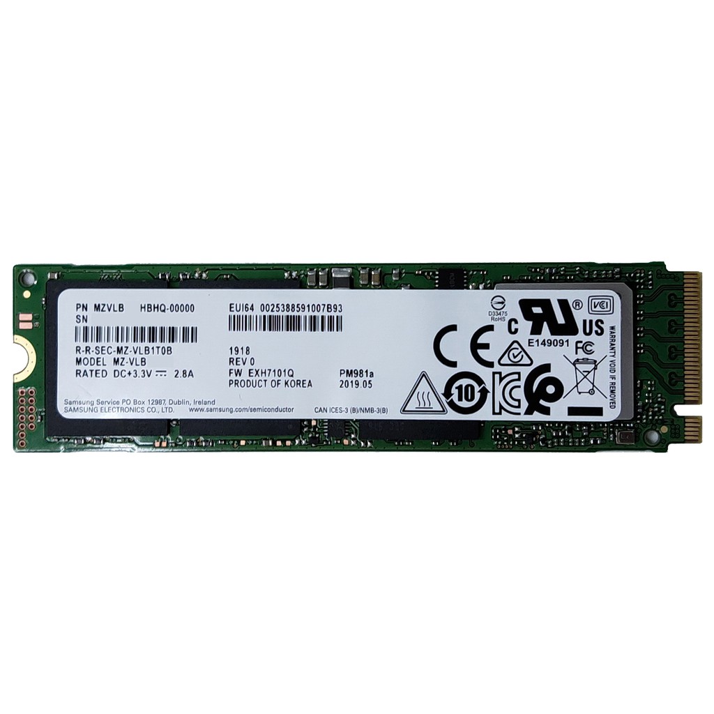 SSD Samsung NVMe PM981 M.2 PCIe Gen3 x4 1TB MZVLB1T0HALR