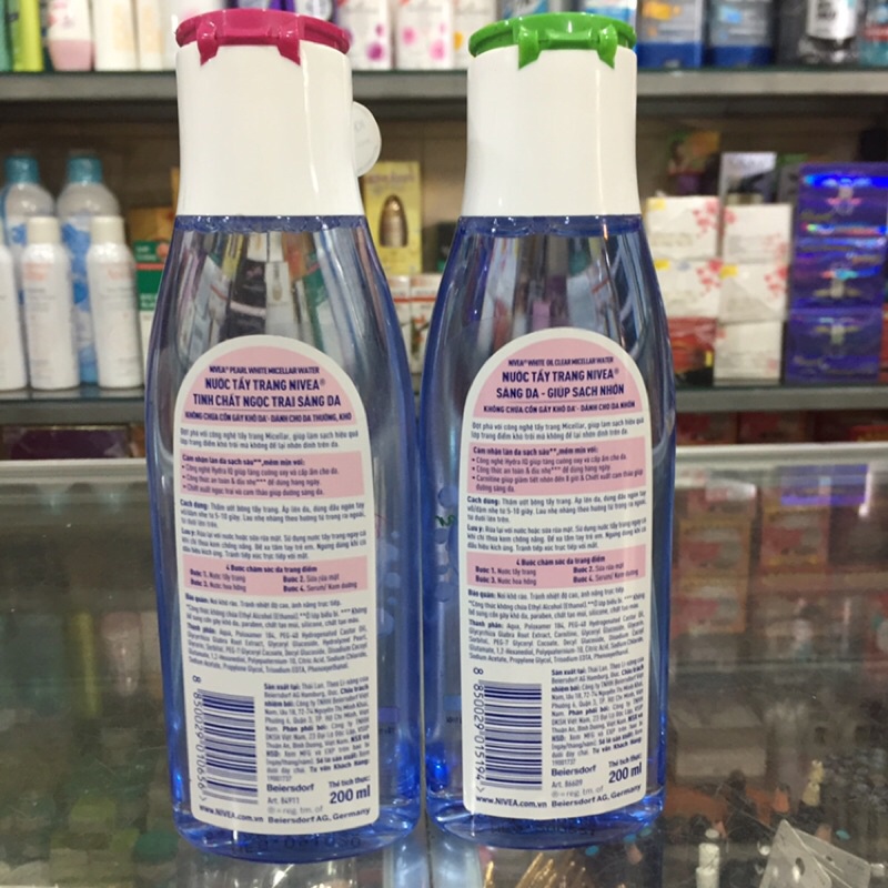 Nước Tẩy Trang Làm Sáng Da Nivea Cho Da Thường, Da Khô, Da Mụn, Da Nhờn 200ml