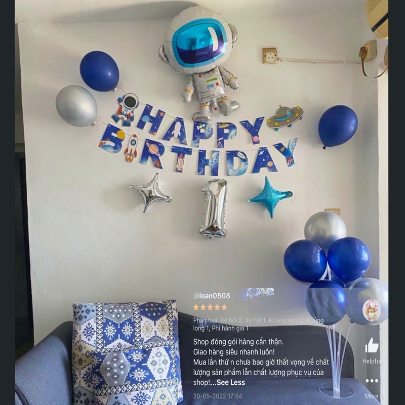 Trang trí sinh nhật xe hơi, khủng long, phi hành gia cho bé siêu đơn giản