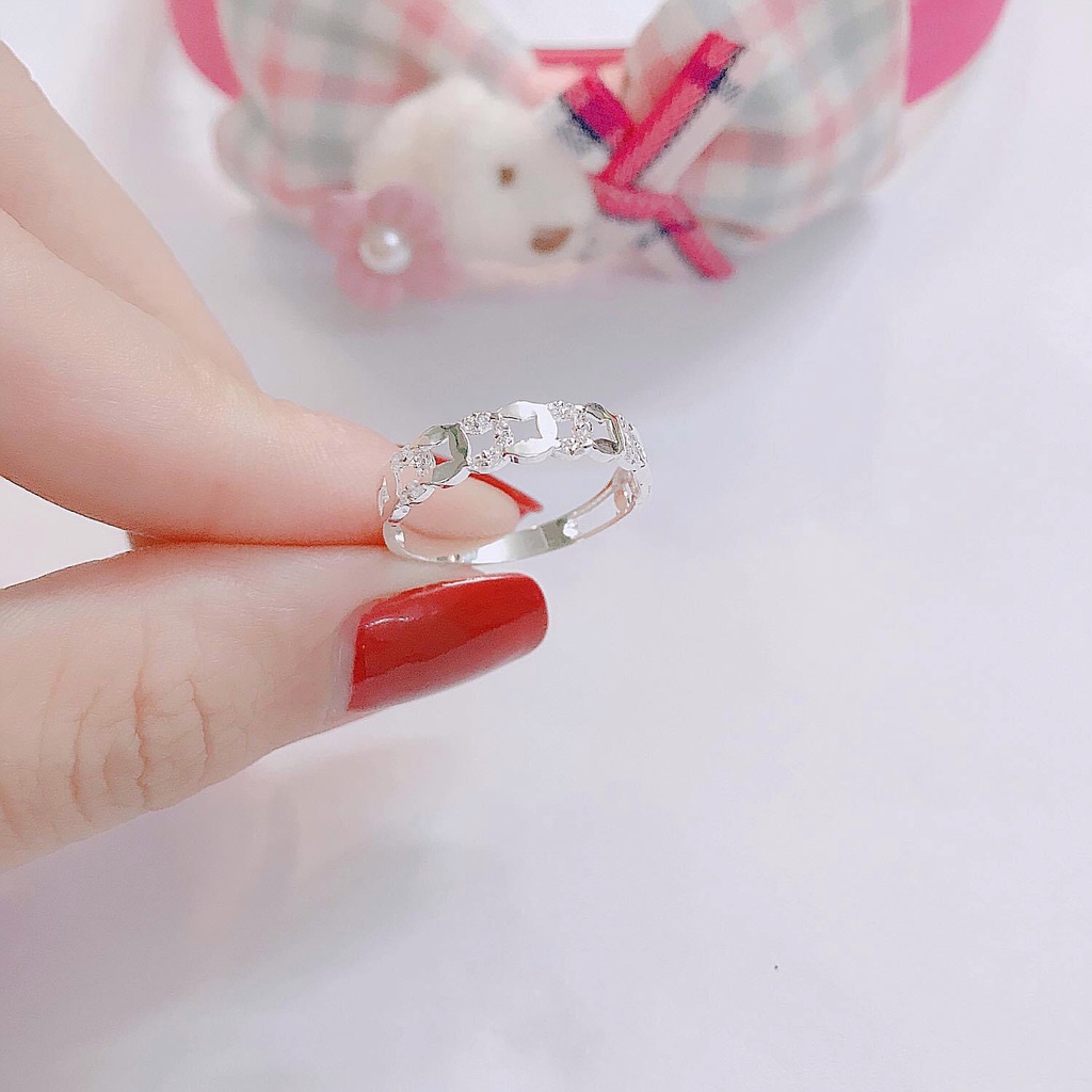 Nhẫn Nữ Bạc Ta CaoBac Silver Mặt Xu Kim Tiền Đính Đá Lấp Lánh Tài Lộc May Mắn Làm Quà Cho Mẹ Quà Tặng Bạn Gái