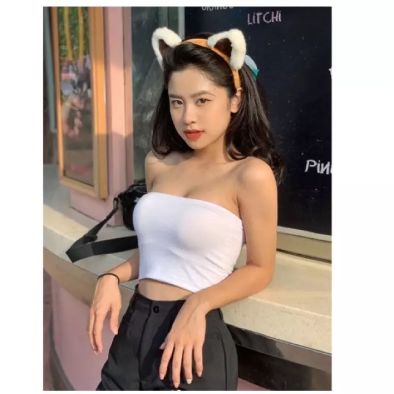 Áo quây ngực trơn croptop