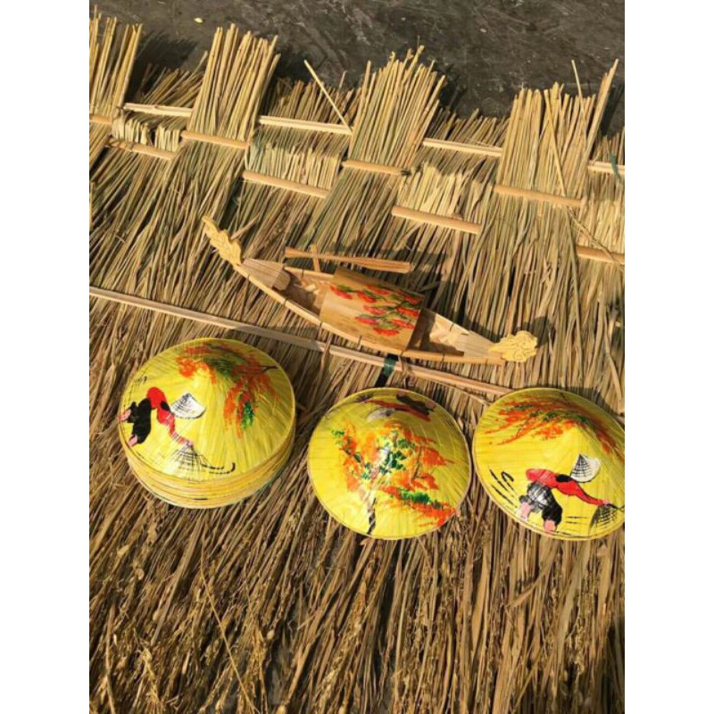 Nón lá vẽ mini trang trí