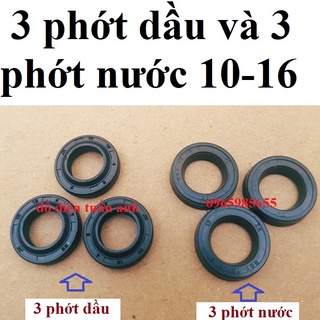 Phớt máy rửa xe bộ 6 gioăng phớt nước và phớt dầu cho máy xịt cao áp 10-16mm - phớt máy rửa xe mini