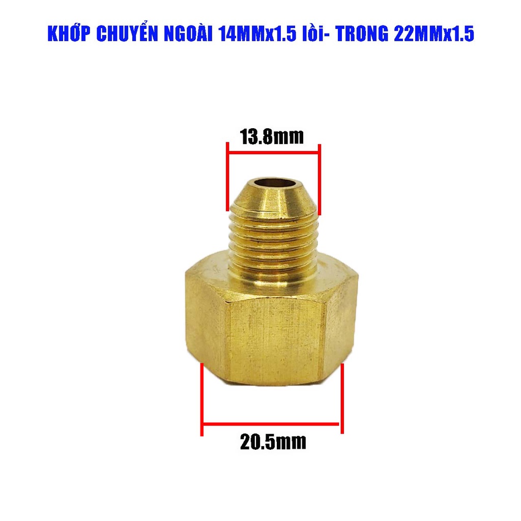 khớp chuyển ren 22mm sang 14mm - phụ kiện máy rửa xe