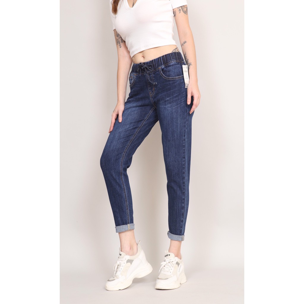 Quần Jean Nữ Boyfriend Cạp Chun CT Jeans