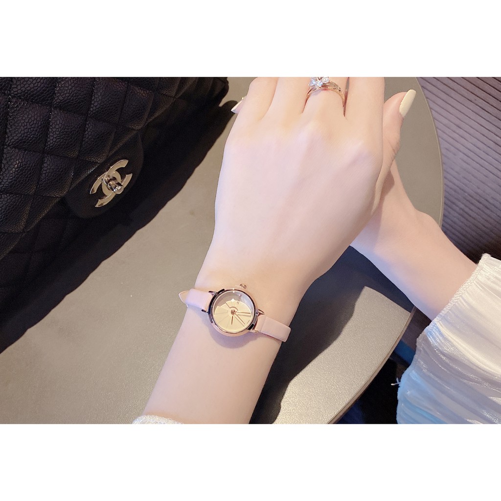 Đồng hồ nữ JA-979C Julius Hàn Quốc dây da (hồng) | BigBuy360 - bigbuy360.vn