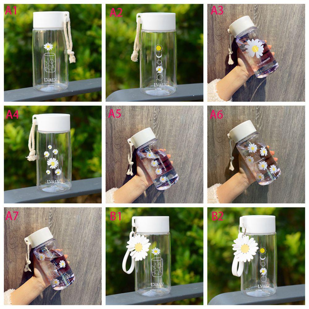 Bình Nước Nhựa Trong Suốt Dung Tích 500ml Kèm Dây Thừng Tiện Dụng Mang Theo Du Lịch