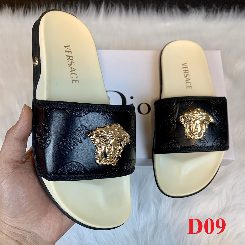 Dép nam LV 💖𝐅𝐑𝐄𝐄𝐒𝐇𝐈𝐏💖dép gucci, dép versase đế cao su Full size Nam mã DG01