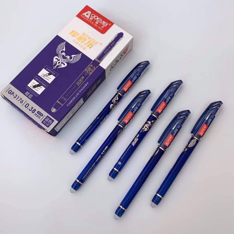 Bút mực xóa được màu xanh Aodemei ( hộp 12 cây). Hàng chất lượng cao