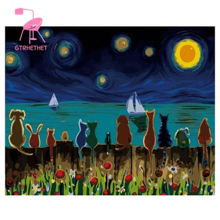 16X20inch Paint By Number Kit DIY Digital Painting,Animal feelings