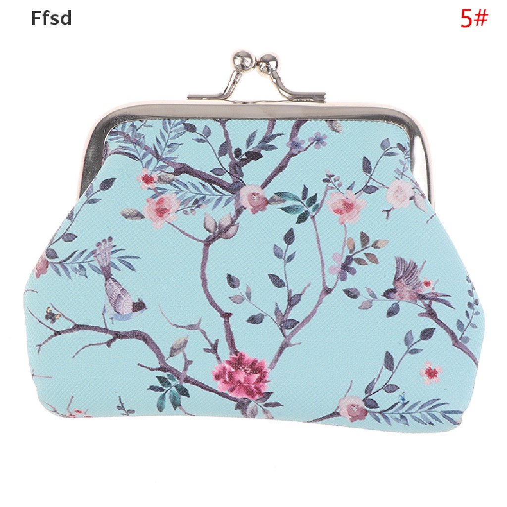 {Ffsd} Ví Da PU Dạng Nhỏ In Họa Tiết Hoa Đựng Tiền / Kẹo Cưới * Hot