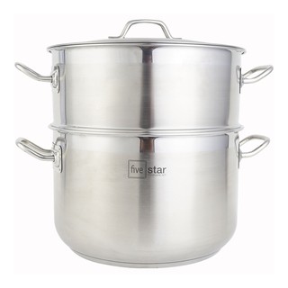 Bộ Nồi Xửng Hấp Inox 3 Đáy Fivestar 32cm 18 Lít Nắp Inox, Bảo Hành 60 Tháng Chính Hãng