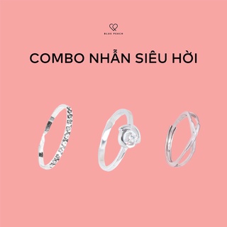 Combo Nhẫn Bạc Blue Peach Siêu Hời Số 8 CB015