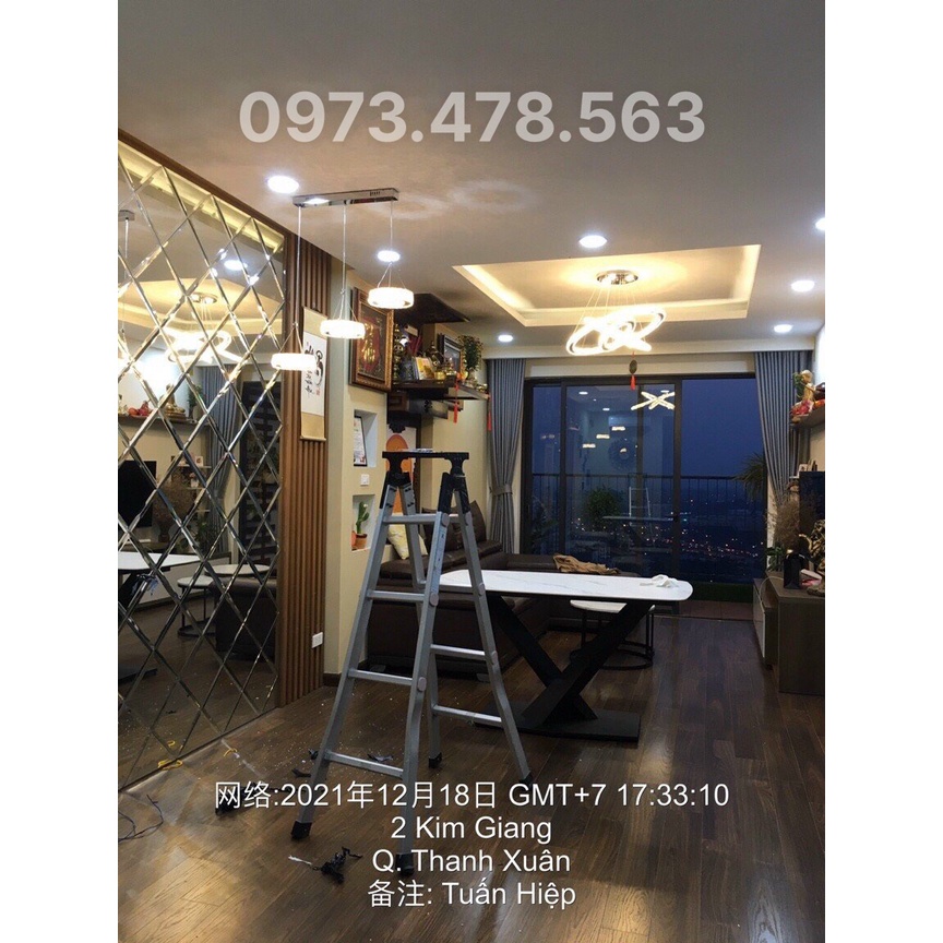 Đèn chùm thả trần pha lê 3 vòng bản 5cm decor phòng khách,ngủ,bếp kích thước lớn,có điều khiển từ xa 3 chế độ ánh sáng