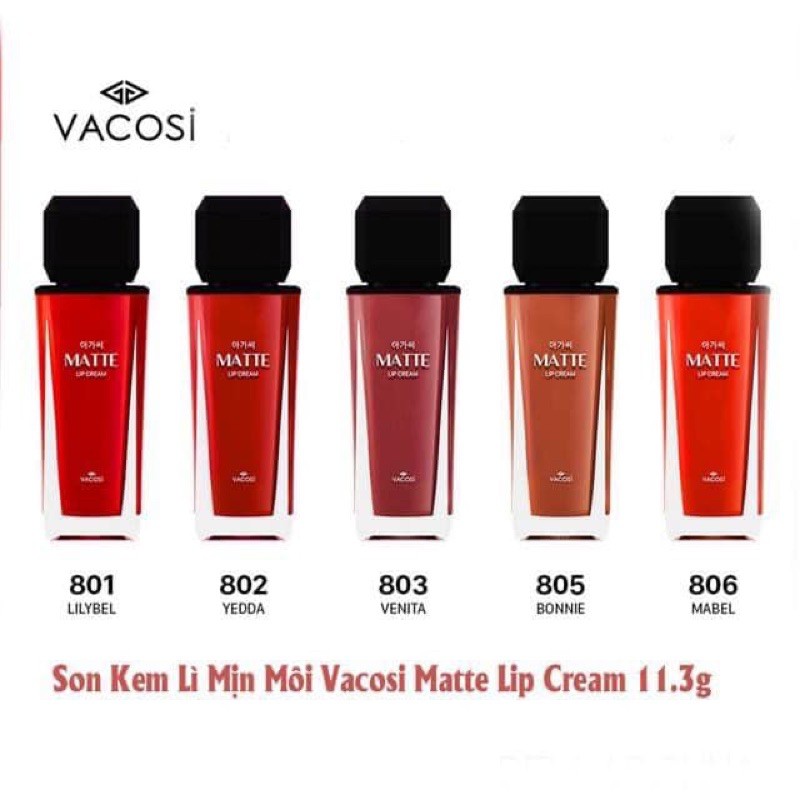 Son Kem Lì Mịn Môi Vacosi Matte Lip Cream