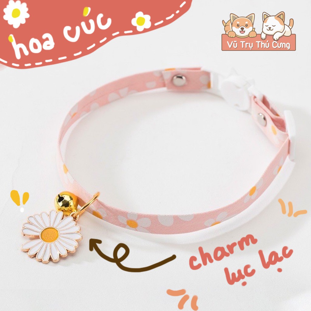 Vòng cổ Chó Mèo chuông lục lạc kèm Charm Cute| Vòng đeo cổ Thú cưng dễ thương| Vòng cổ lục lạc chó mèo