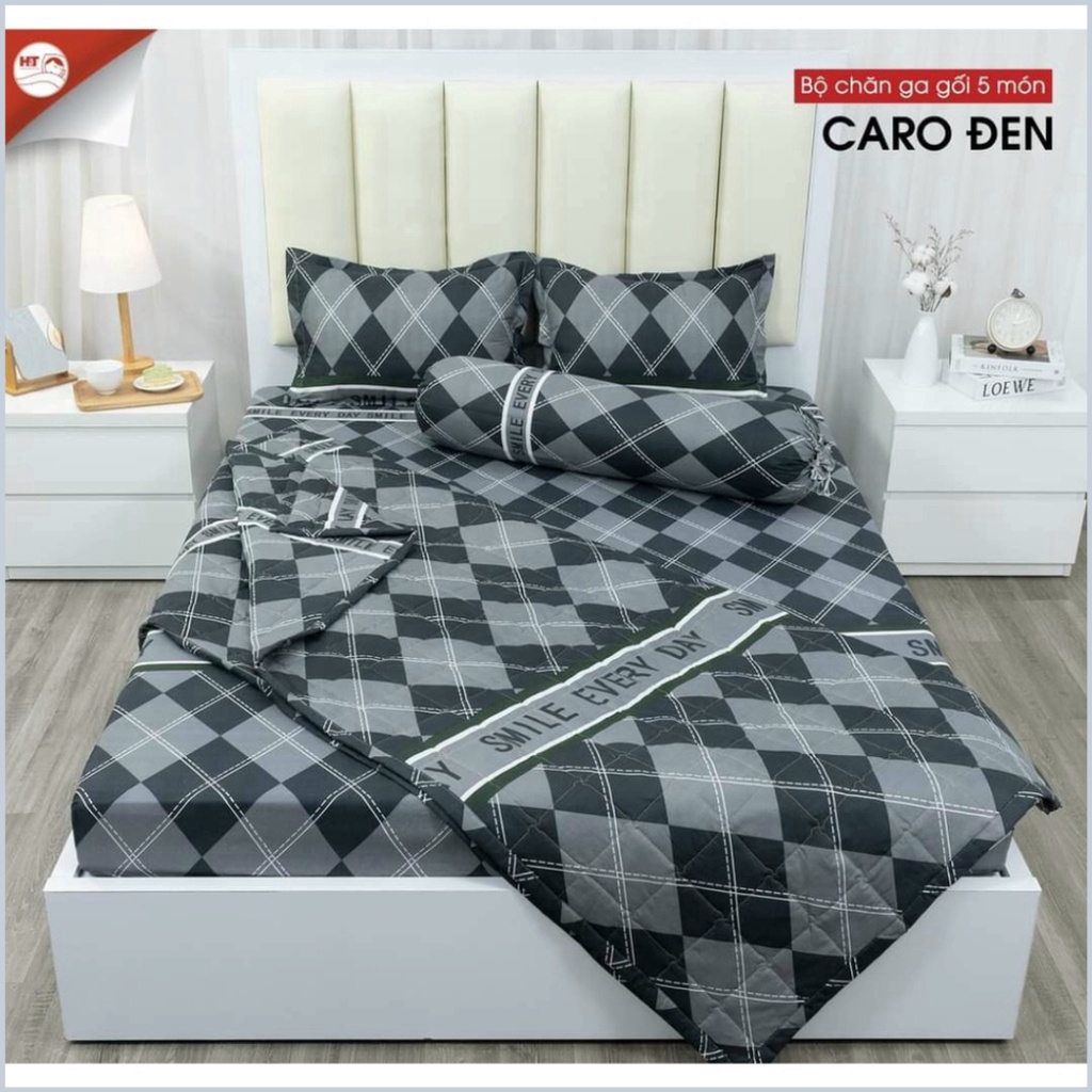 Ga Trải Giường , drap trải giường Poly Cotton M6/M8 3 món Ga + 2 vỏ Gối - Bộ ga chun kèm 2 vỏ gối poly cotton - Dứa Offi