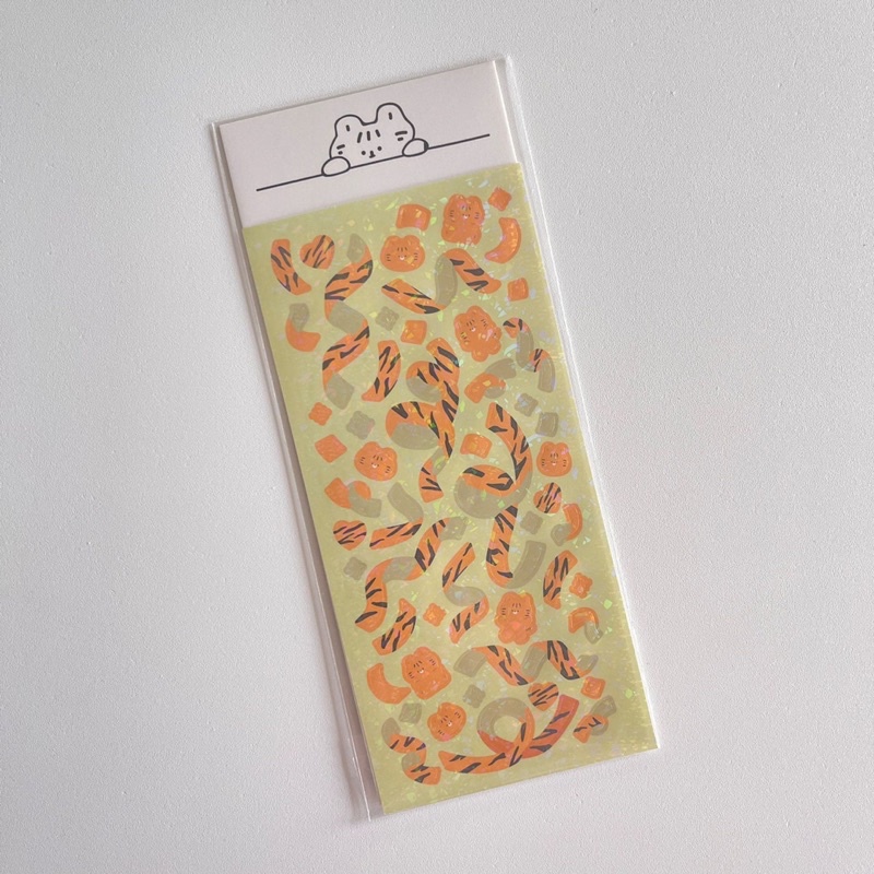 Sticker trang trí ribbon hổ vằn