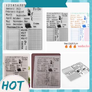 [vedecled] Seawang Schedule Plan Silicone Clear Stamp DIY Scrapbooking/Po Album Craft Decor