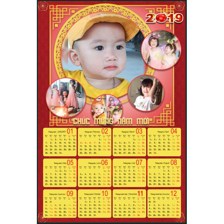 Lịch tết in hình theo yêu cầu (size lớn 40x60)