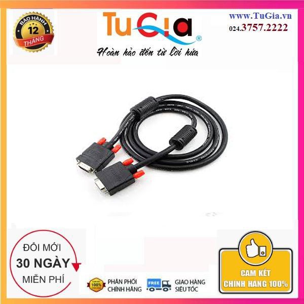 Cáp VGA 2 đầu đực 3 mét Unitek Y-C504A - Hàng Chính Hãng