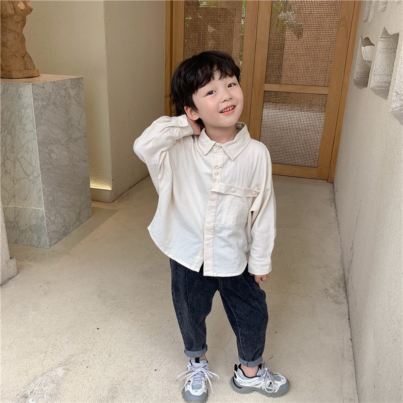 Áo Sơ Mi Cánh Dơi Màu Be Cho Bé Trai Bé Gái Shop Quần Áo Trẻ Em Phong Cách Hàn Quốc Moy Kids