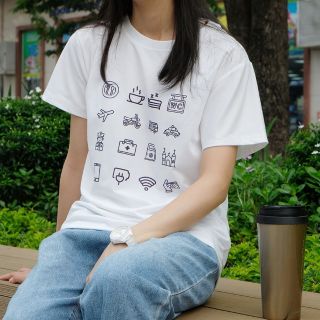 Áo Thun Icon Du Lịch - Trắng Đen