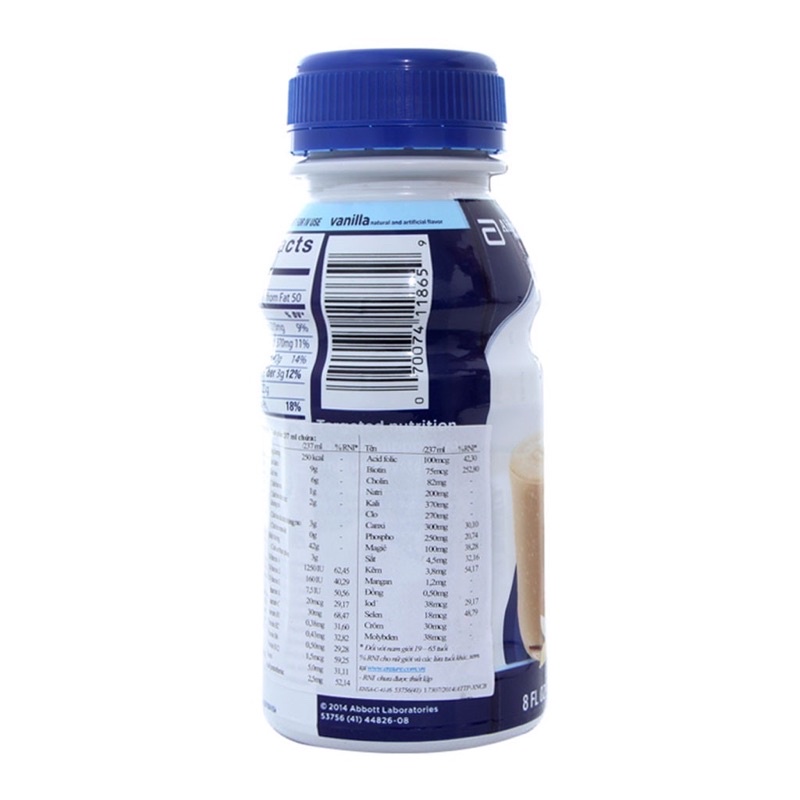 Lốc 6 chai Ensure nước hương Vani 237ml/chai | BigBuy360 - bigbuy360.vn