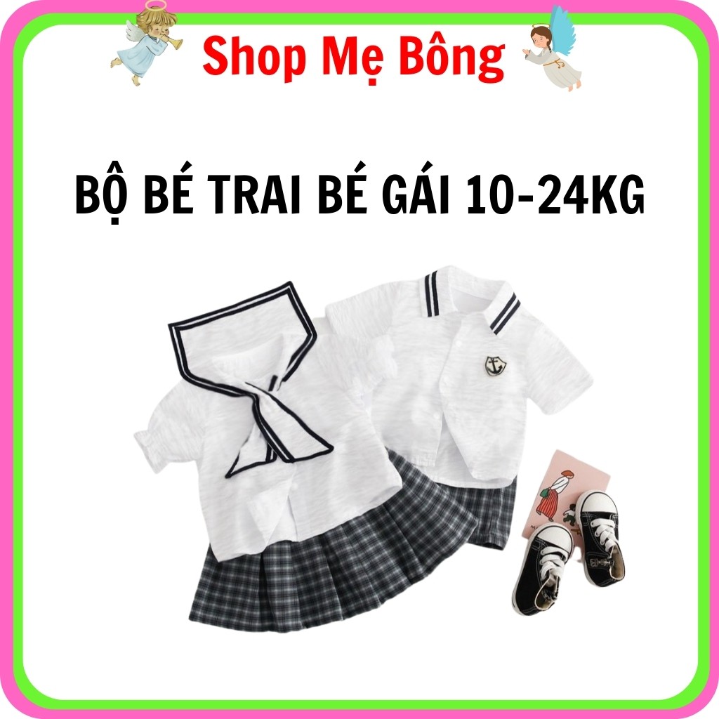 [Mã FAMAYFA2 giảm 10K đơn 50K] Đồ Bộ Cặp Bé Trai Bé Gái Mùa Hè 10-24kg – Shop Mẹ Bông Cực Xinh