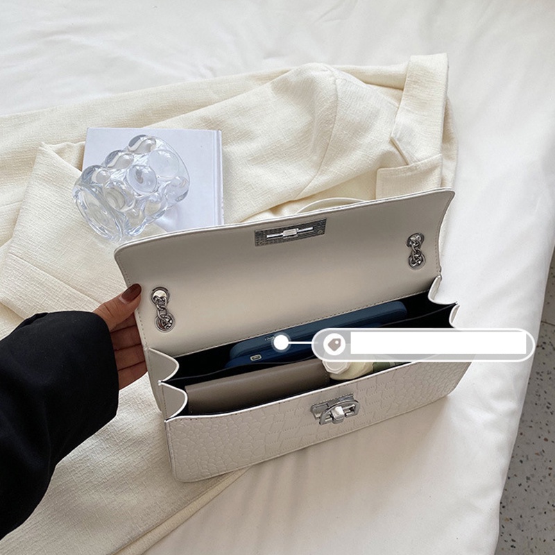 Túi Đeo Chéo Dáng Vuông Nhỏ Vân Da Cá Sấu Thời Trang Cao Cấp Cho Nữ