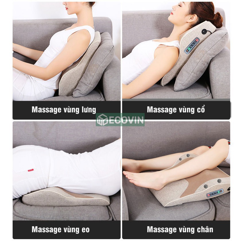 [Bảo Hành Chính Hãng] Gối massage cổ vai gáy tích hợp chế độ rung cùng hồng ngoại [Miễn Phí Ship]