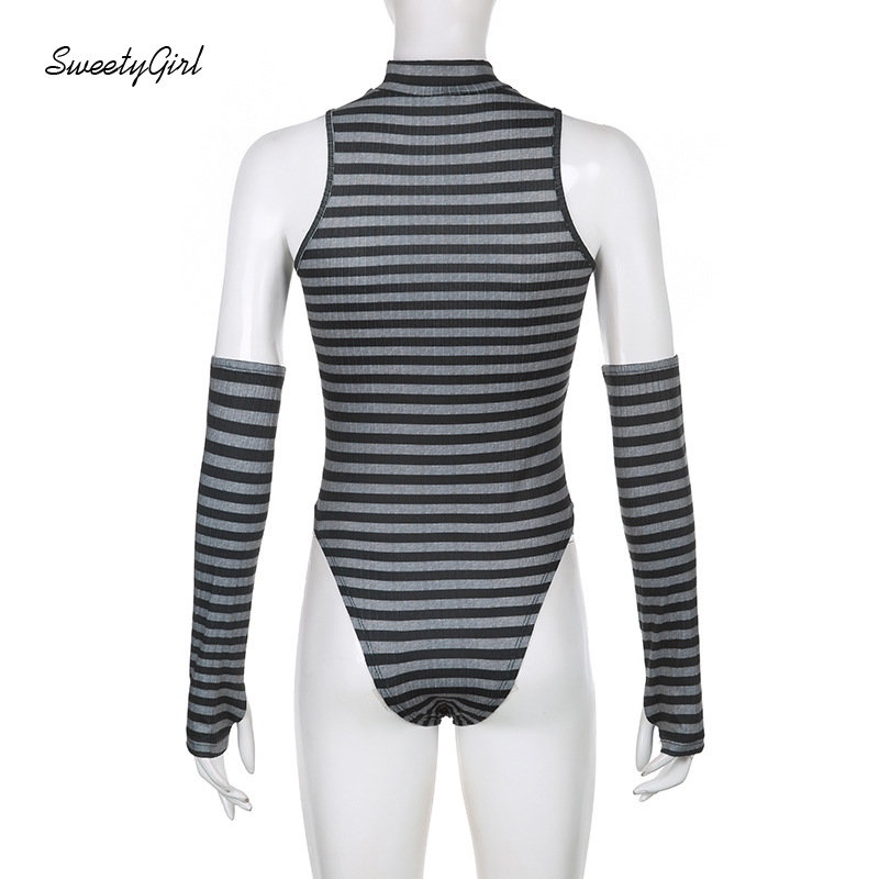 Bộ Áo Liền Quần Cổ Cao Ôm Dáng Họa Tiết Kẻ Sọc Thời Trang 2022 Cho Nữ