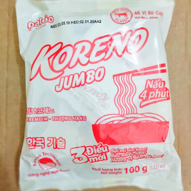 Mì koreno Paldo Jumbo Hàn quốc gói 100g